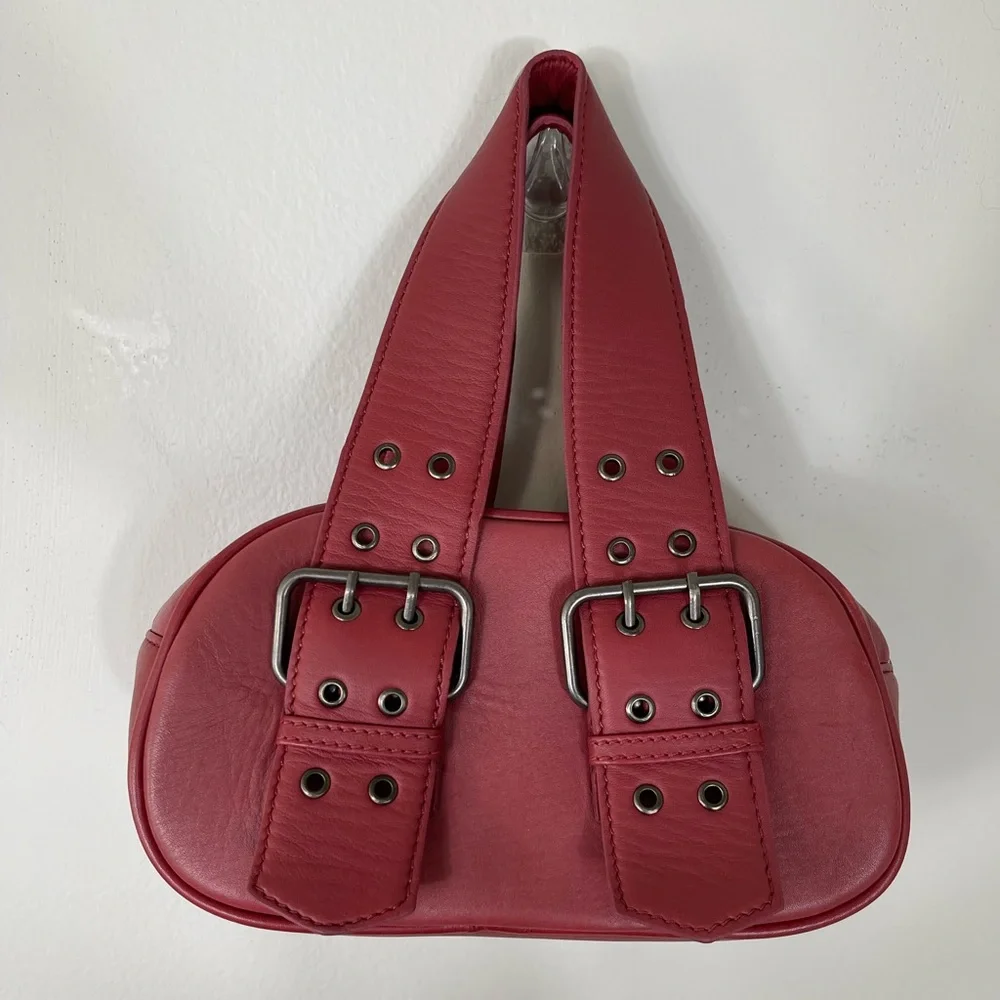 The Free People Elegant Red Leather Handbag Say Yes Bag NWOT - Picture 1 of 14